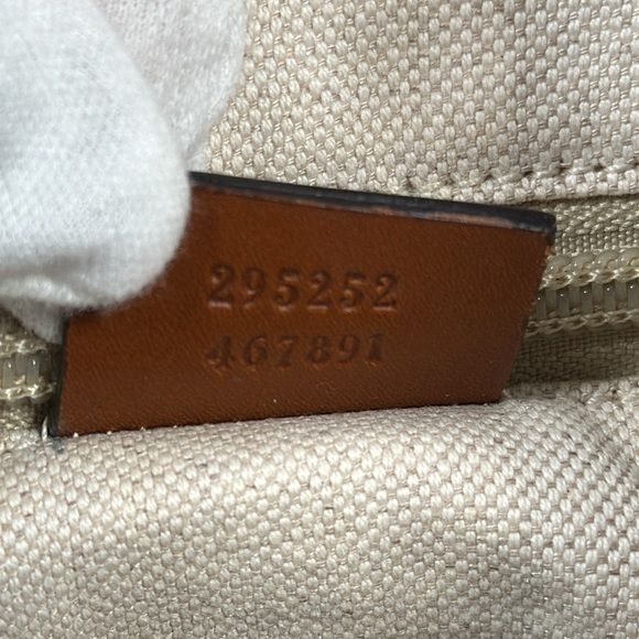 Authentic GUCCI Embossed GG Monogram Shopper Tote- Dark Brown - Picture 11 of 15